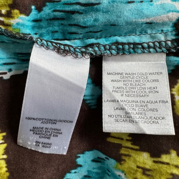 Jones New York Sport - Brown and Blue Floral Long Sleeve Button Down Shirt - Picture 11 of 11